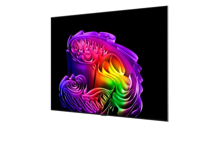LG OLED evo AI G6 shows a split-screen planet-and-stars scene, comparing an anti-glare matte display with its Perfect Black & Perfect Color display for clearer picture quality in any light, supported by UL certification and Intertek certifications for color volume and color fidelity.