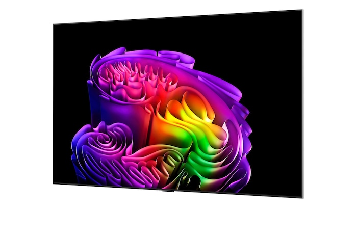 LG OLED evo G6 AI TV’s alpha 11 AI Processor 4K Gen3 glows in purple and blue light on a dark circuit board, highlighting the Dual AI Engine and delivering NPU up to x5.6 faster, CPU 50% faster, and GPU 70% stronger performance.