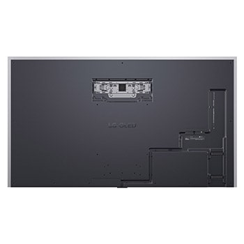 LG OLED evo AI G6, shown from the side, highlights its Flush Fit Gallery Design with a zero-gap wall-mounted installation, displaying a night scene of a lit bridge with reflections on water.