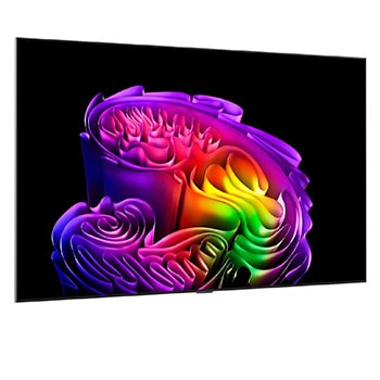 LG OLED evo AI G6 shown in front and side views highlights a 97-inch display with a 2155 mm-wide screen, an overall height of 1230 mm, and an ultra-slim 28.2 mm depth without a stand.