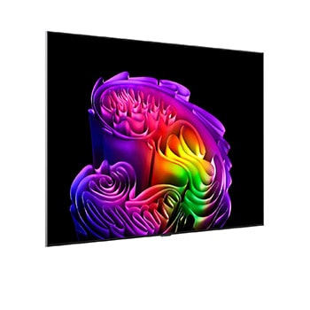 LG OLED evo AI G6 with Brightness Booster shows a dark scene where a brilliantly illuminated peacock spreads its radiant, glowing feathers, delivering brighter highlights with improved detail and striking contrast.