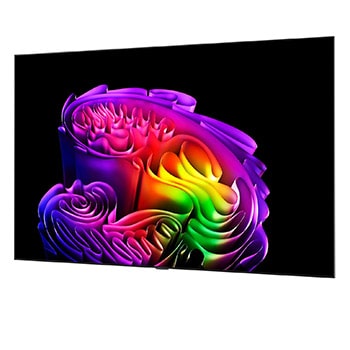 LG OLED evo G6 AI TV’s alpha 11 AI Processor 4K Gen3 glows in purple and blue light on a dark circuit board, highlighting the Dual AI Engine and delivering NPU up to x5.6 faster, CPU 50% faster, and GPU 70% stronger performance.
