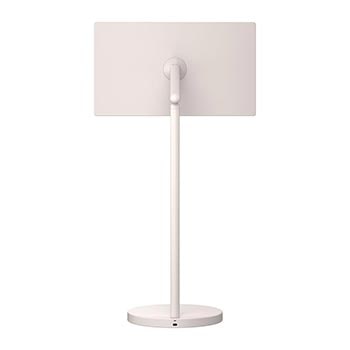 LG StanbyME 2 Max LX6 可動式スクリーンがムードメーカーとして紹介されており、窓、ポスター、リラックスできるビジュアル、ミュージックターンテーブル、時計などに変化して空間をパーソナライズするのに役立つことを強調しています。