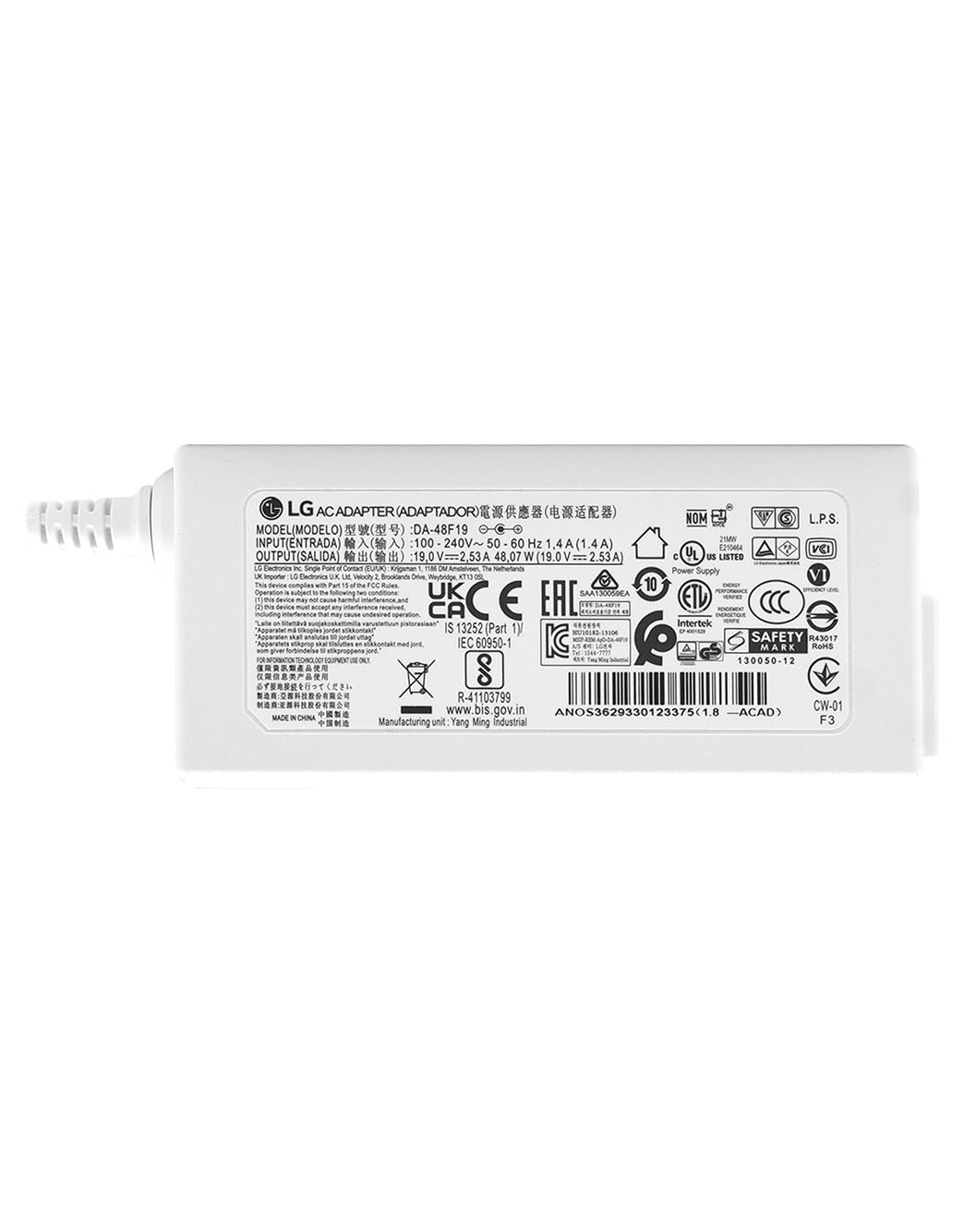 LG モニター ACアダプター (19V, 2.53A, 48W)-EAY62933012 | LG Japan LG モニター ACアダプター (19V, 2.53A, 48W)-EAY62933012 | LG Japan
