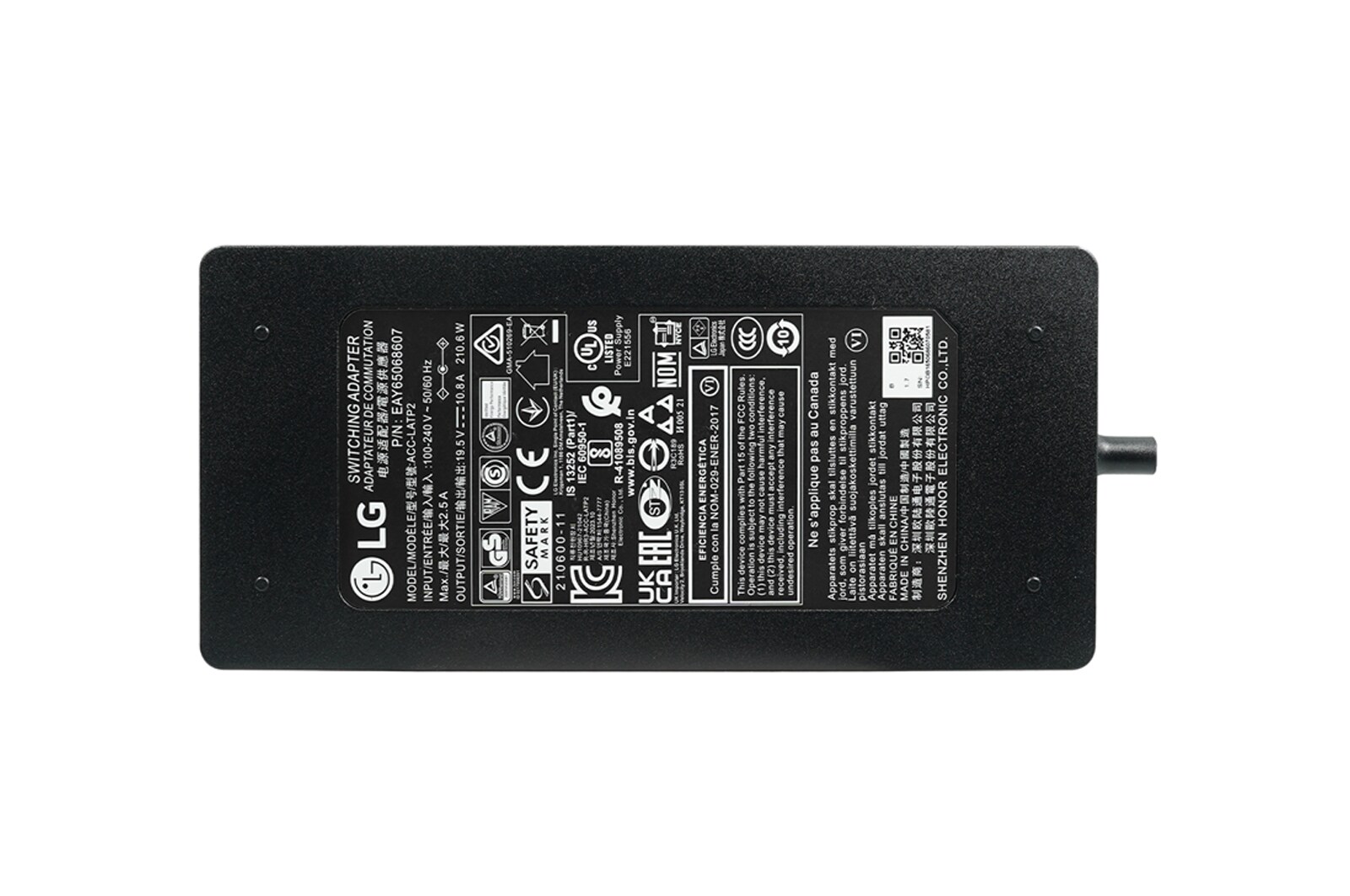 モニター用ACアダプター（19.5V、10.8A、210W、電源ケーブル付属なし