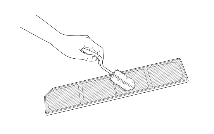 柔らかいブラシまたは掃除機を使用して定期的に糸くずフィルターを掃除し、LG Stylerの最適なパフォーマンスを維持する 糸くずフィルターが破損している場合は新しいものに交換し、効率的な動作と新鮮さを長持ちさせる