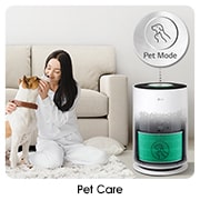 LG 空気清浄ライト付：PuriCare Pet Hit ペットモード搭載空気清浄機, AS607HWT0