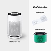 LG 空気清浄ライト付：PuriCare Pet Hit ペットモード搭載空気清浄機, AS607HWT0