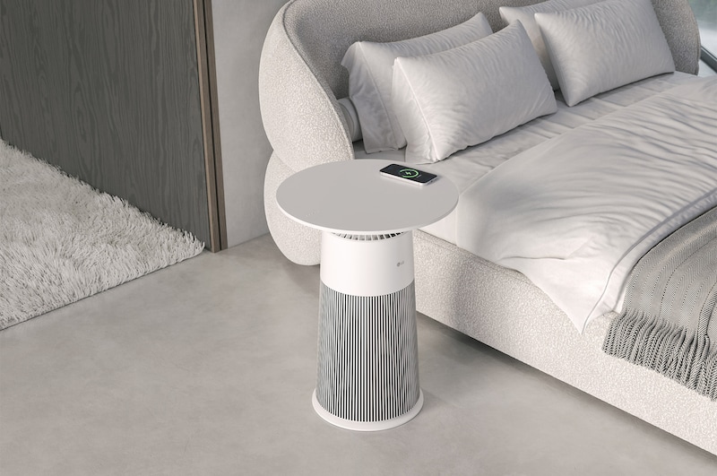 LG ラウンド型：マルチ機能空気清浄機 PuriCare AeroFurniture ホワイト, AS207PWU0