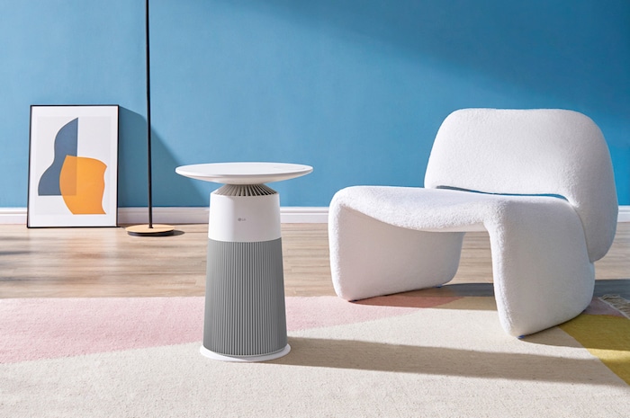 LG ラウンド型:マルチ機能空気清浄機 PuriCare AeroFurniture ホワイト, AS207PWU0