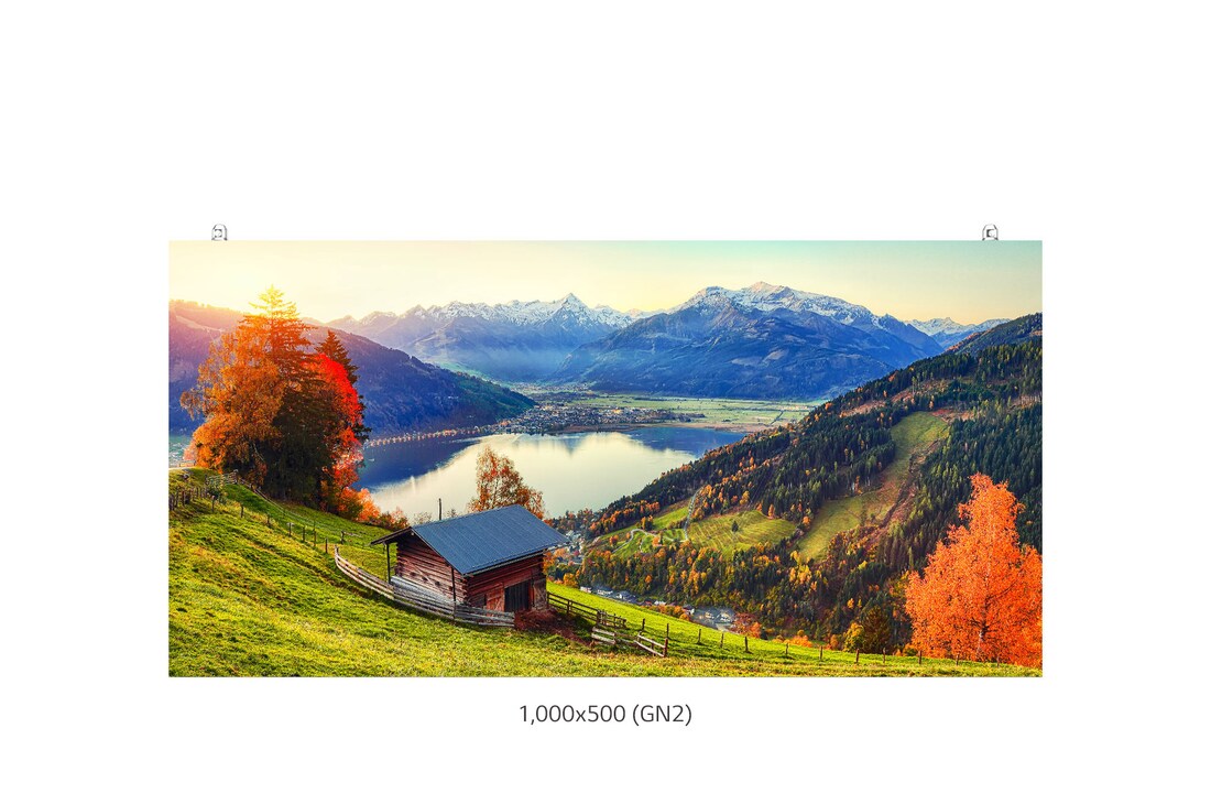 インスクリーンの正面画像、1000x500 *上記の画像は実際の外観とは異なる場合があります。