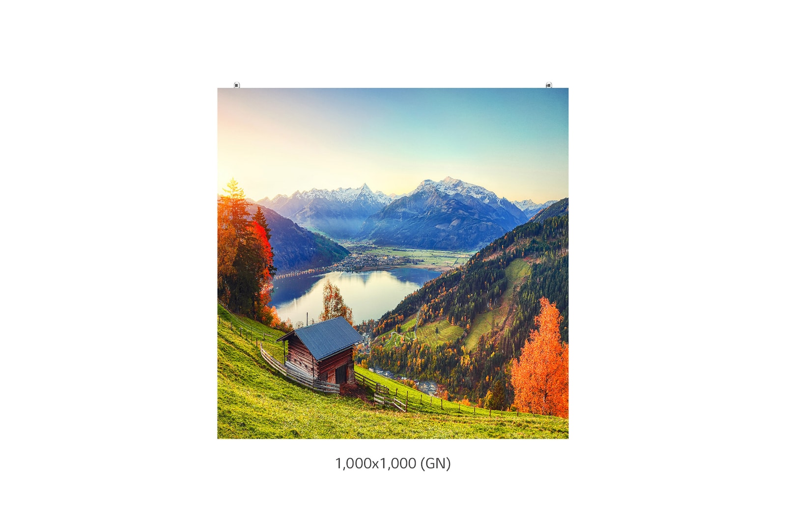 インスクリーンの+45°の側面画像、1000x500