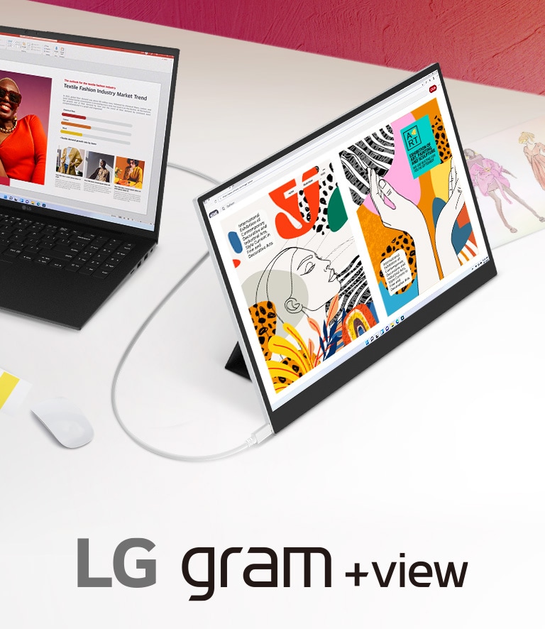 LG モバイルモニター gram +view 16MR70 ケース付き