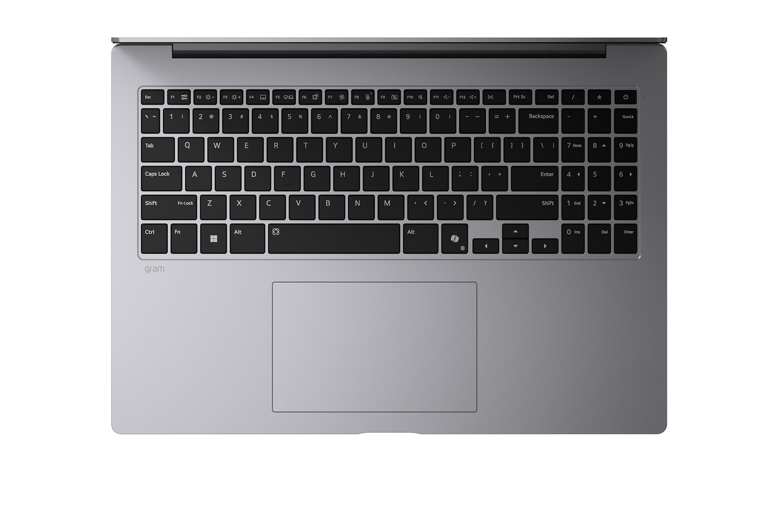 開いているgramノートパソコンの画像。画面にはデータダッシュボードが映し出され、製品の下に表示された「27.5時間」と「77 Wh」の文字が長いバッテリー駆動時間を表している。