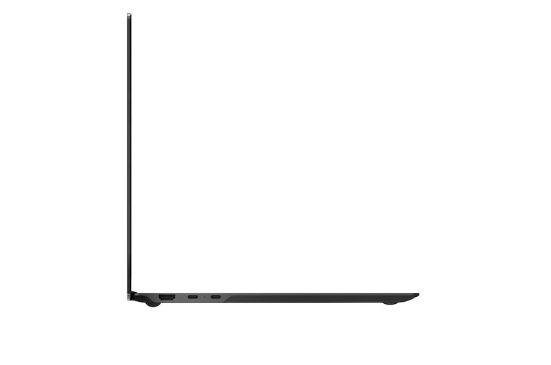 'A multi-device connectivity scene showing LG gram Link in use across different platforms. A desktop monitor, laptop, tablet, and smartphone display the same photo gallery interface, illustrating seamless device synchronization across iOS, Android, and webOS environments.