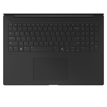 開いているgramノートパソコンの画像。画面にはデータダッシュボードが映し出され、製品の下に表示された「27.5時間」と「77 Wh」の文字が長いバッテリー駆動時間を表している。