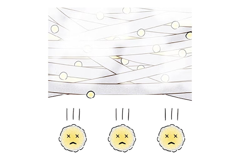 花粉が上記で落とされるイメージのイラスト