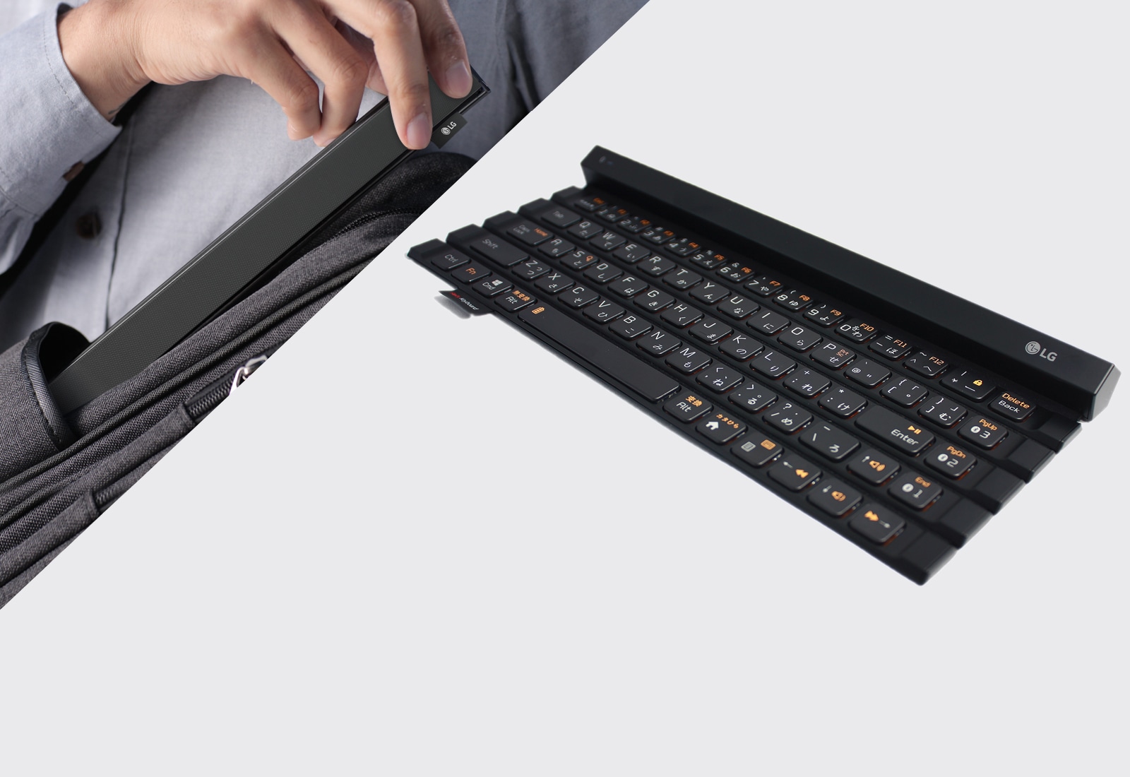 Bluetooth ® 3.0対応5段キー&かな対応の新型ロール式キーボード - KBB