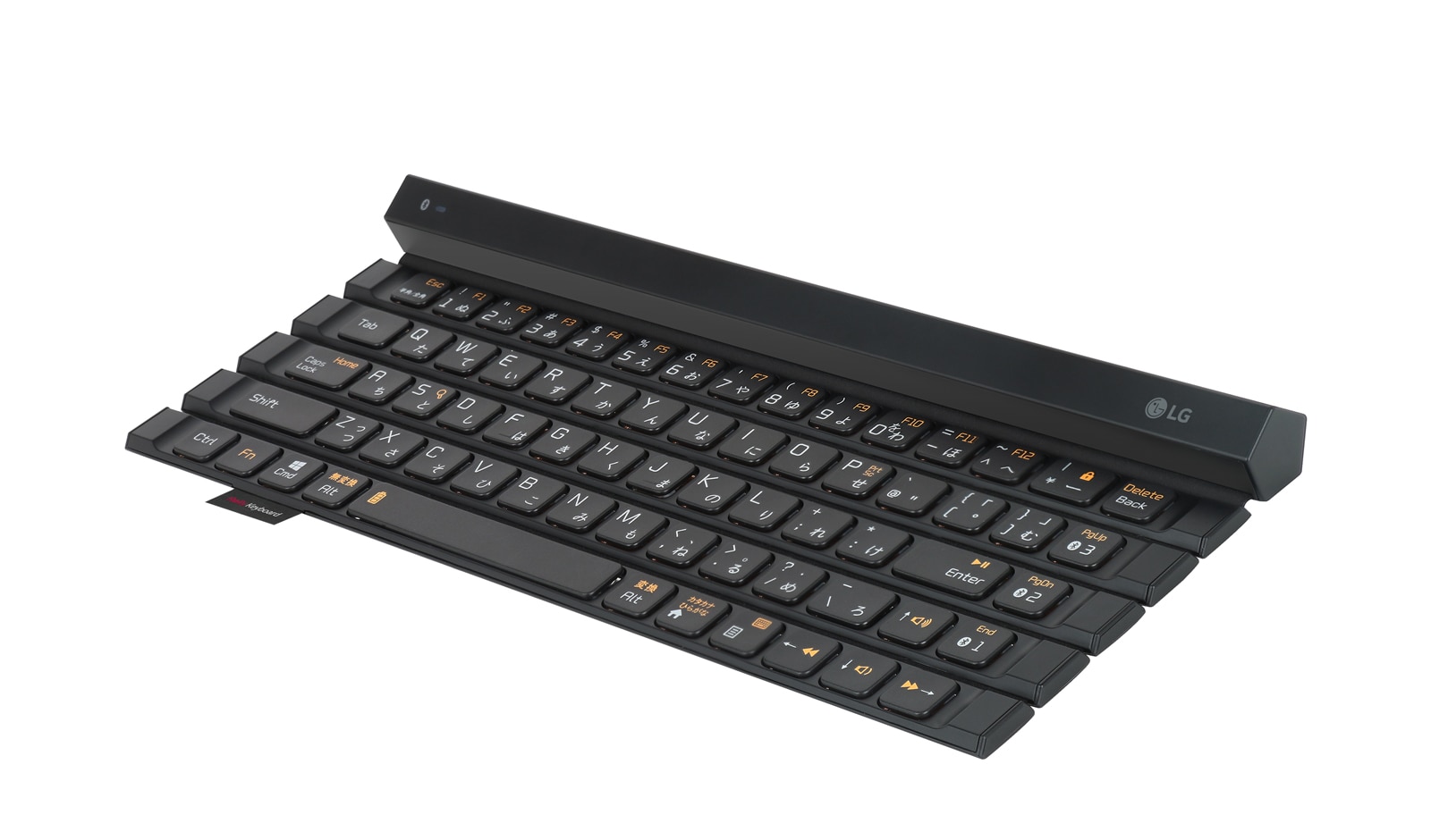 Bluetooth ® 3.0対応5段キー&amp;かな対応の新型ロール式キーボード KBB-710 の正面画像	