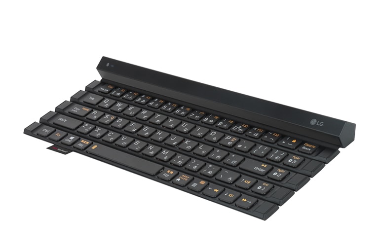 Bluetooth ® 3.0対応5段キー&amp;かな対応の新型ロール式キーボード KBB-710 の正面画像	