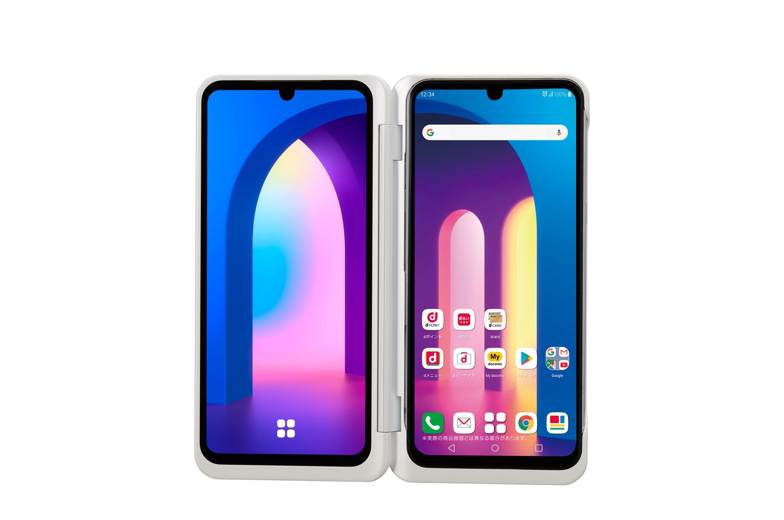 2画面に変身。2倍広がり可能性無限大、5Gスマホ。 L-51A の正面画像	