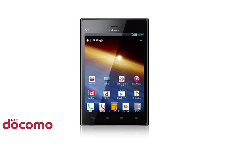 5インチ大画面に即メモ! NOTTV対応ALL in oneハイスペック防水&#xff08;※&#xff09;スマートフォン Optimus Vu L-06D の正面画像	