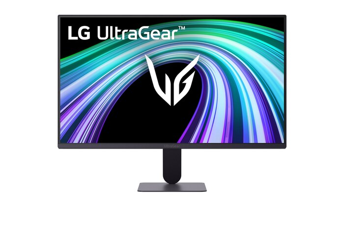 FHD(1920×1080)解像度のIPSディスプレイ、144Hzのリフレッシュレート、1ms MBRを備えた24インチ LG UltraGear™ G4 ゲーミングモニターの前面図。高速なパフォーマンスと滑らかなゲーム体験を強調。