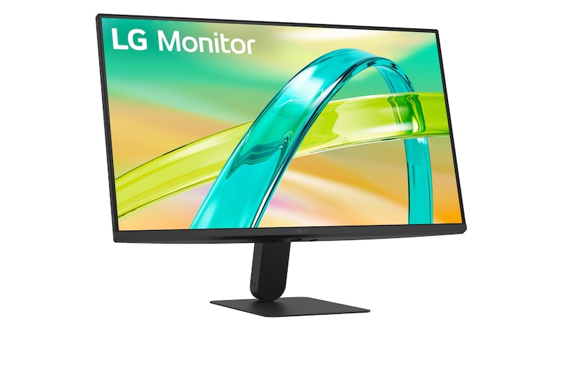 LG FHDモニターの側面図（チルト調整を表示）