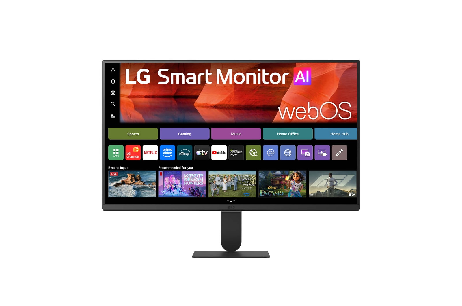 Front view of webOS搭載 23.8インチ フルHD IPS Smart Monitor AI スマートモニター 24U511SB-B