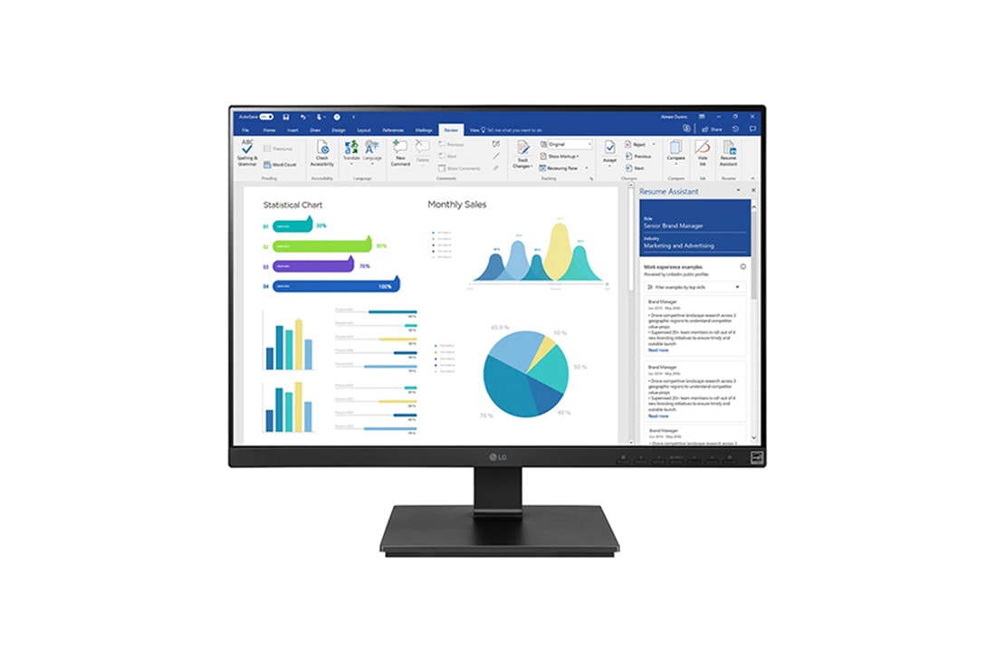 効率的な作業は環境から。エルゴノミックスタンド採用25インチIPS