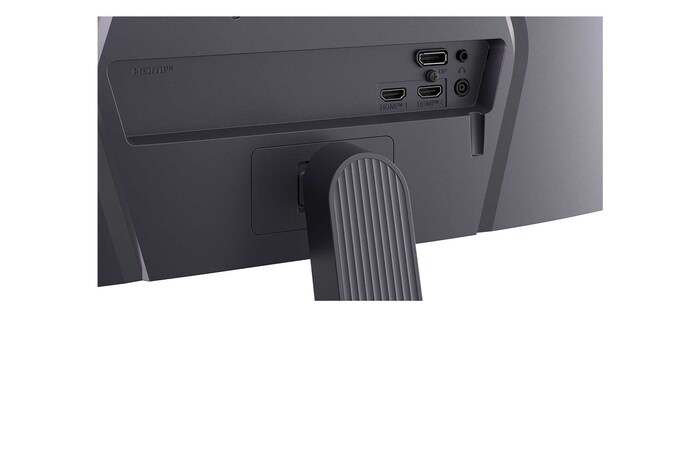 Gambar ini menampilkan monitor gaming UltraGear™ dalam pengaturan meja yang menampilkan adegan game, dengan ikon yang menunjukkan desain tanpa bingkai di tiga sisi, penyesuaian ketinggian, dukungan kemiringan, dan kompatibilitas pemasangan dinding.