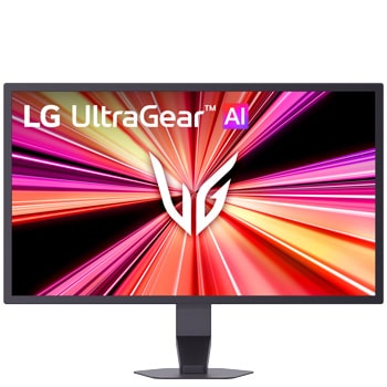 Front view of UltraGear G5 Gaming Monitor (25G590B) displaying the UltraGear logo with FHD resolution, native 1000Hz refresh rate, MBR Pro, and IPS technology.