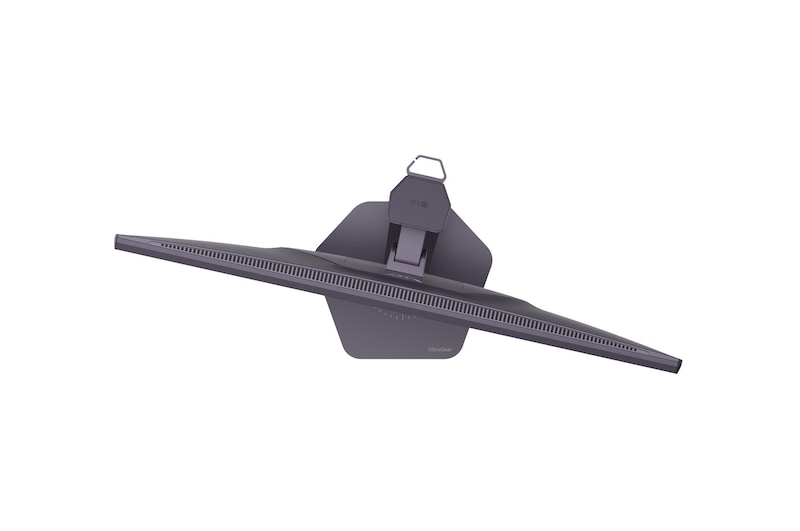 'UltraGear G5 Gaming Monitor (25G590B) featuring height, swivel, and tilt adjustments with rear emblem lighting for a customized gaming setup