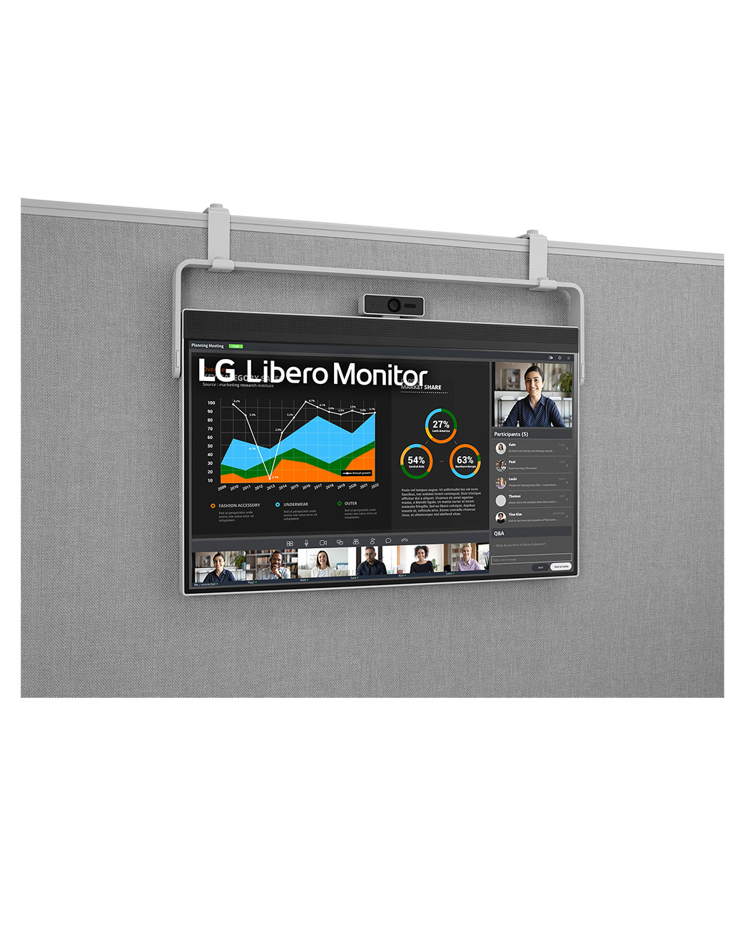 LG Libero Monitor 27BQ70QC-S PCモニター 27-inch QHD Libero Monitor with Detachable Full HD Webcam
