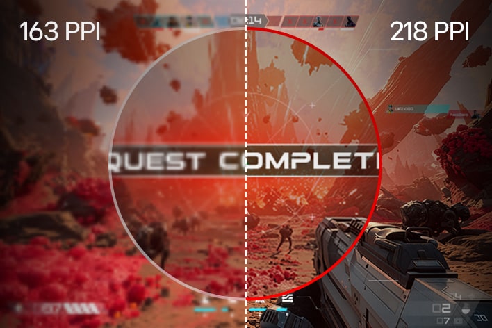 218 PPIのUltraGearゲーミングモニター（27GM950B）は、ゲームプレイにおける精密さと鮮明さが向上します。