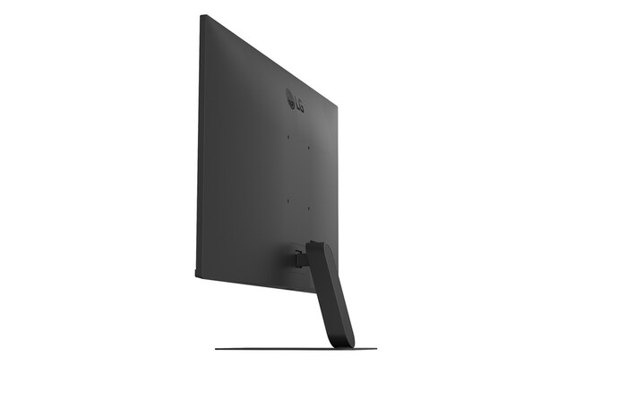 LG FHDモニターの背面ポート（HDMI 2.2、ヘッドホン出力、DC-INを含む）のクローズアップ。