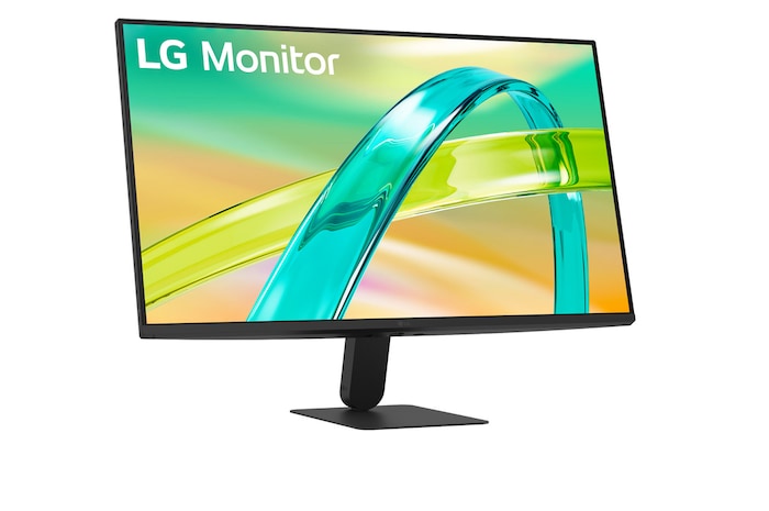LG FHDモニターの側面図（チルト調整を表示）