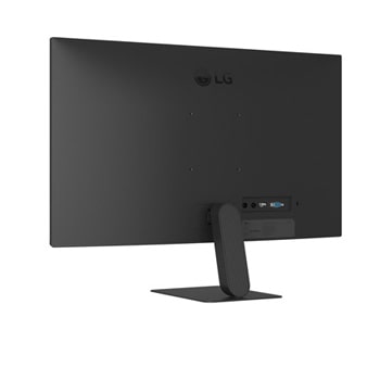 デスクに置かれたLG FHDモニターにオフィスダッシュボードのグラフが表示され、ワークスペースにはキーボードとマウスが配置されています。
