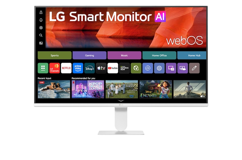 Front view of webOS搭載 27インチ フルHD IPS Smart Monitor AI スマートモニター 27U511SB-W