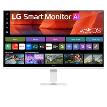 Front view of webOS搭載 27インチ フルHD IPS Smart Monitor AI スマートモニター 27U511SB-W