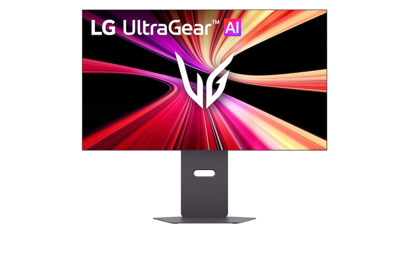Front view of 31.5インチ UltraGear™  AI 4K(3840×2160)@240Hz＋Dual Mode対応 DP2.1 有機ELゲーミングモニター 32GX870B-B