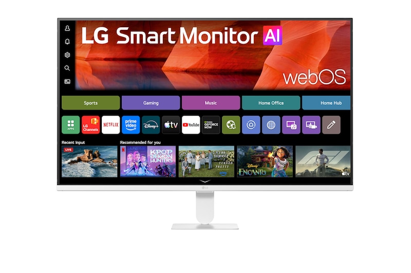 Front view of webOS搭載 31.5インチフルHD Smart Monitor AI スマートモニター 32U501SB-W