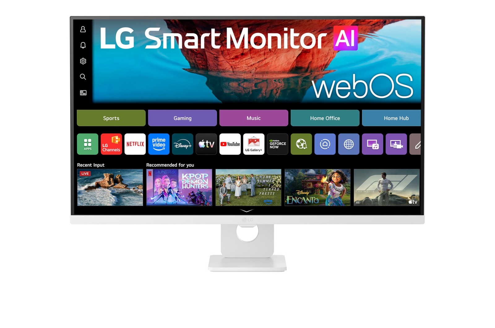 Front view of webOS搭載 31.5インチ 4K VA Smart Monitor AI スマートモニター 32U721SB-W