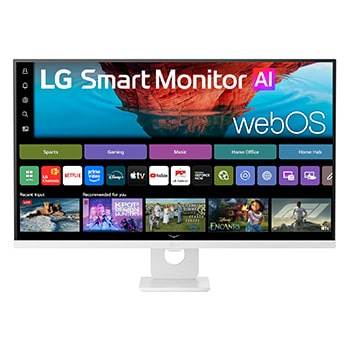 Front view of webOS搭載 31.5インチ 4K VA Smart Monitor AI スマートモニター 32U721SB-W