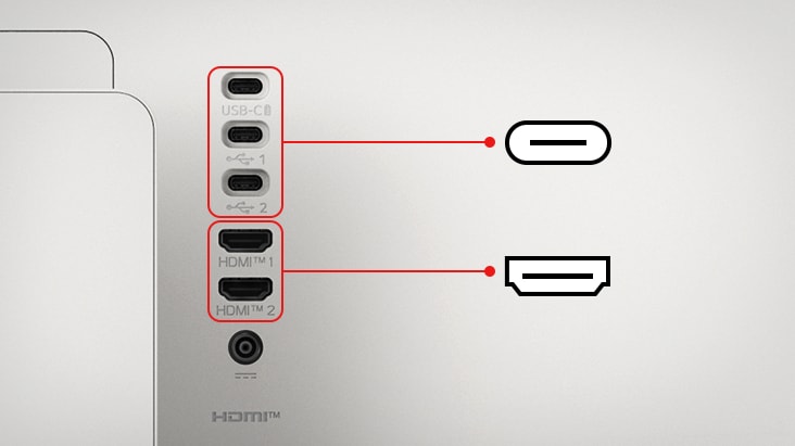 LG Smart MonitorはUSBポートを3つ、HDMIポートを2つ備えています。