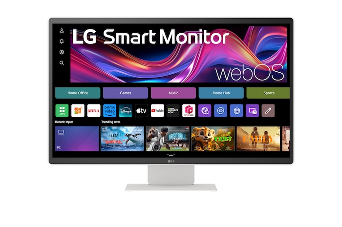 モニターの高さを低く調整している正面図