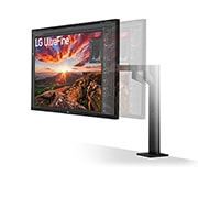 LG 画面の位置を自在に調整できるアームスタンド採用31.5インチ4Kモニター, 32UN880-B