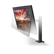 LG 画面の位置を自在に調整できるアームスタンド採用31.5インチ4Kモニター, 32UN880-B