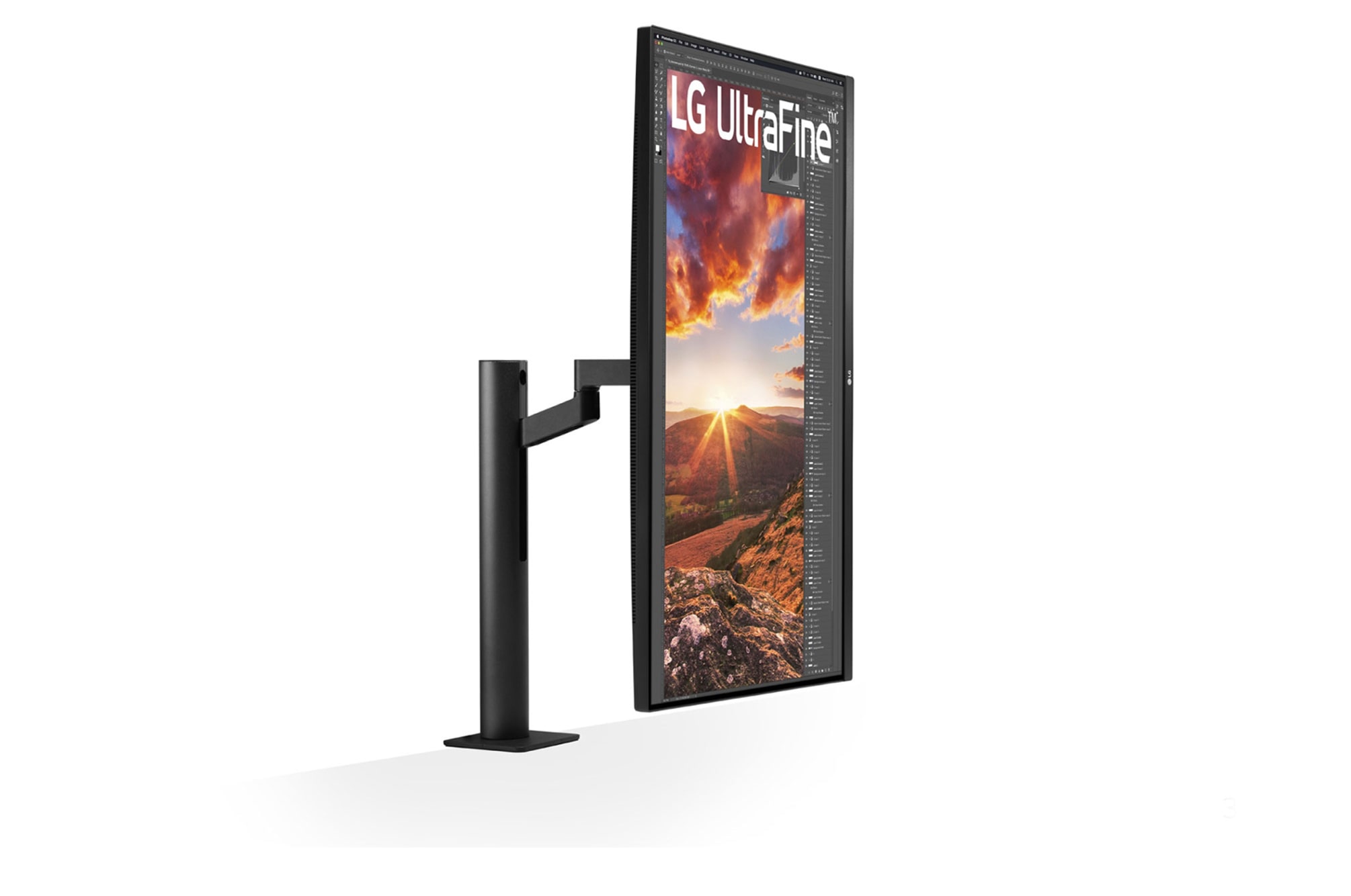 LG 画面の位置を自在に調整できるアームスタンド採用31.5インチ4Kモニター, 32UN880-B