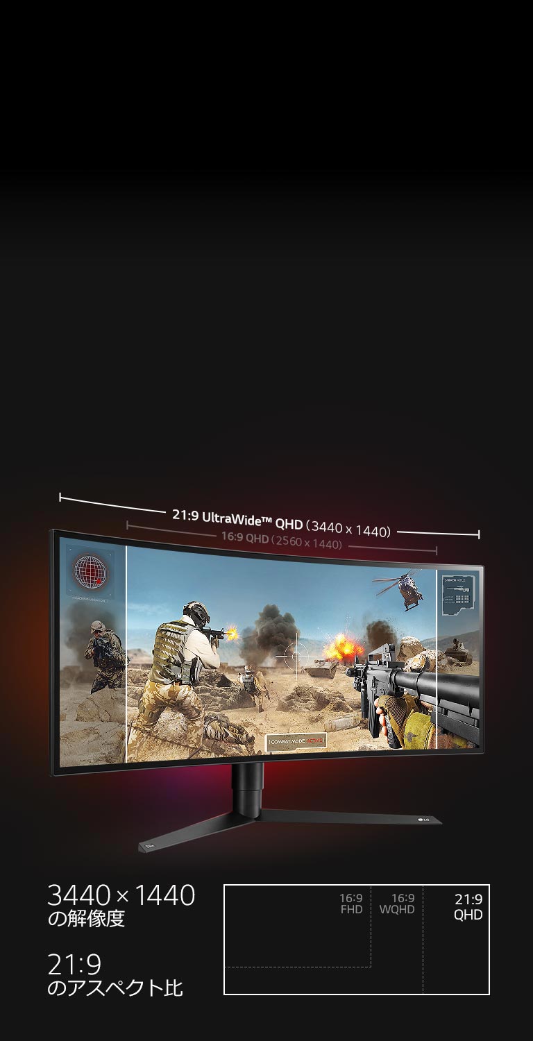 NVIDIA G-SYNC™対応3440×1440の高解像度21:9 ウルトラワイド 